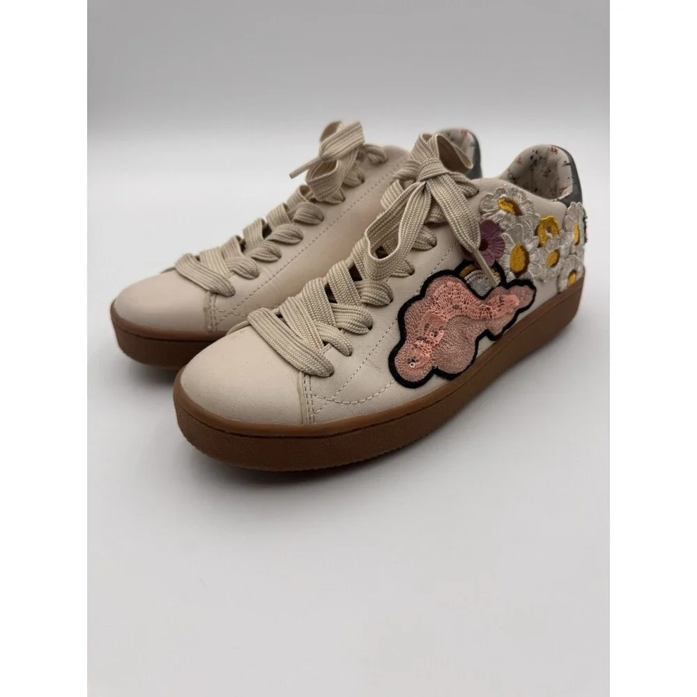 Coach Low Top Sneaker with Cloud Patches & Rexy Tea Rose Size 9.5B Women’s - Picture 2 of 14